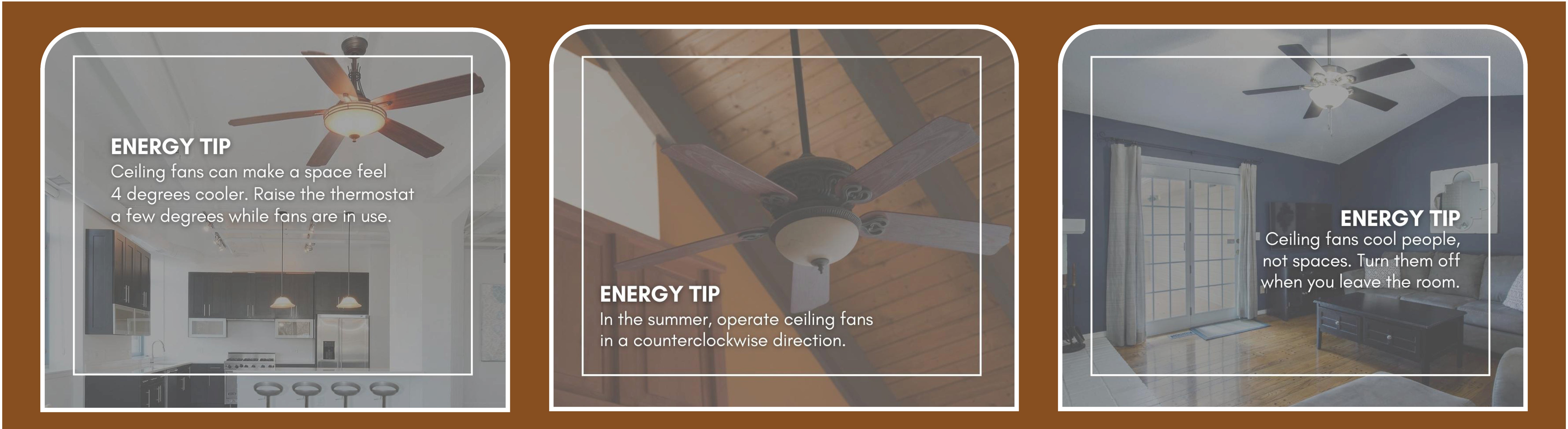 Efficiency tips for ceiling fans