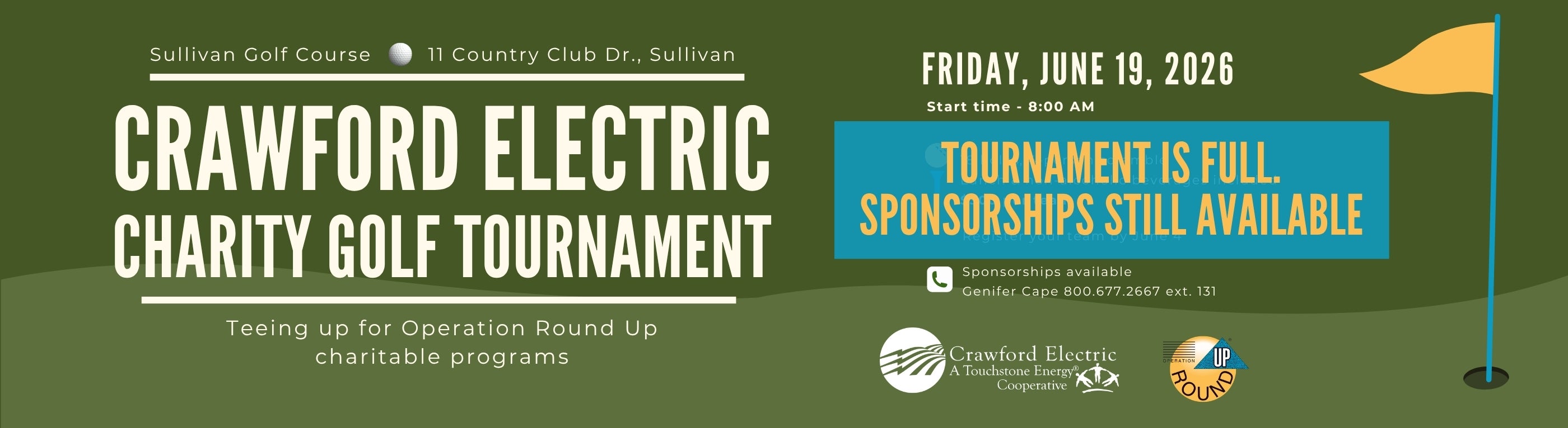 2026 golf tournament full, sponsorships available 