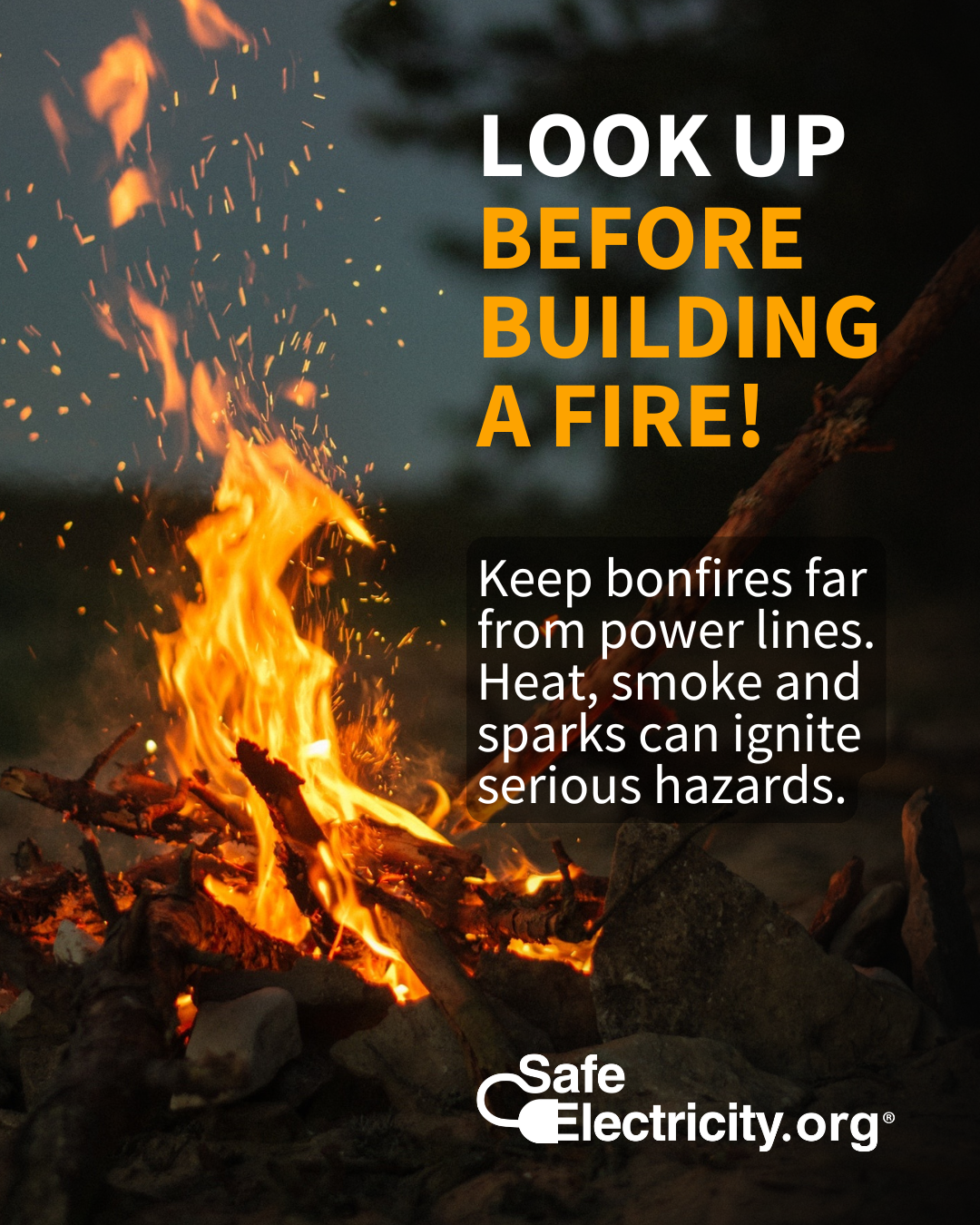 Look up before building a fire