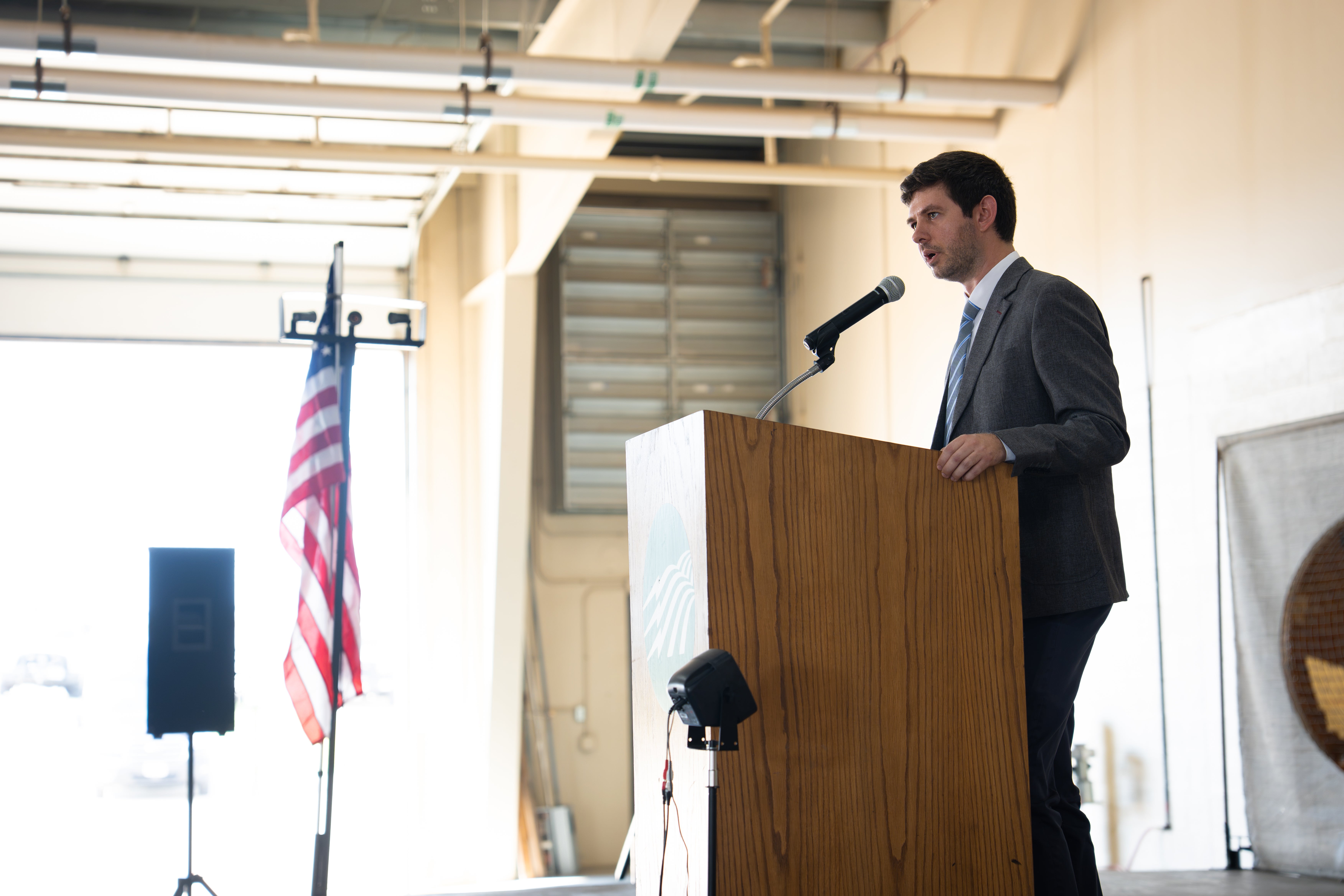 CEO Michael Cremer at podium
