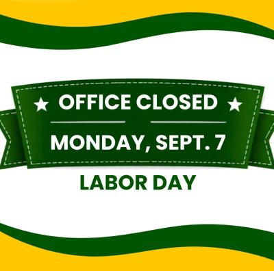 Office closed Sept. 7